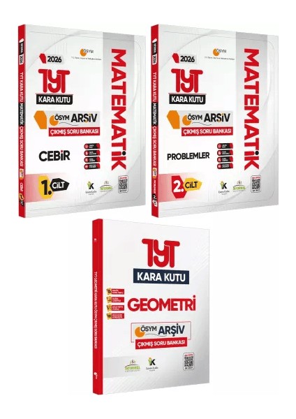 2026 TYT Kara Kutu Matematik 1.-2.Cilt ve Geometri 3lü ÖSYM Çıkmış Soru Bankası Konu Özetli Çözümlü
