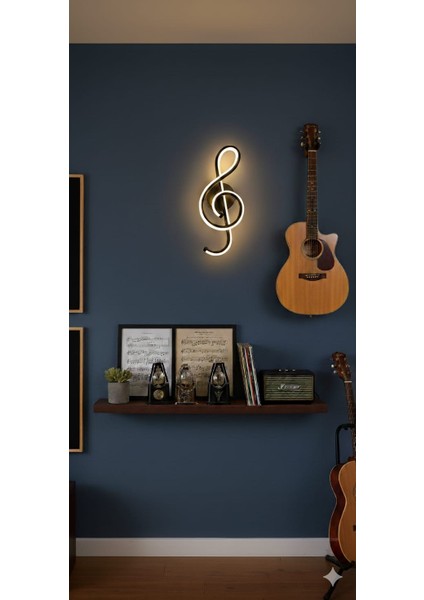 Sol Anahtarı Dekoratif Duvar Aplik Siyah 3000K