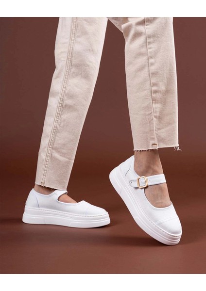 Lunni Beyaz Keten Spor Ayakkabı modelleri