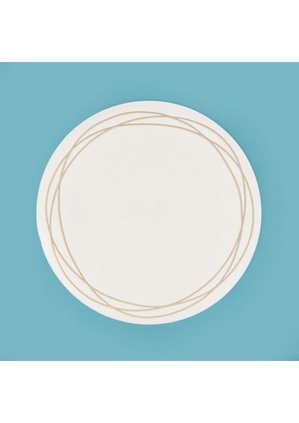 Kitchen Yuvarlak Deri Supla - Beyaz / Krem - 38 cm