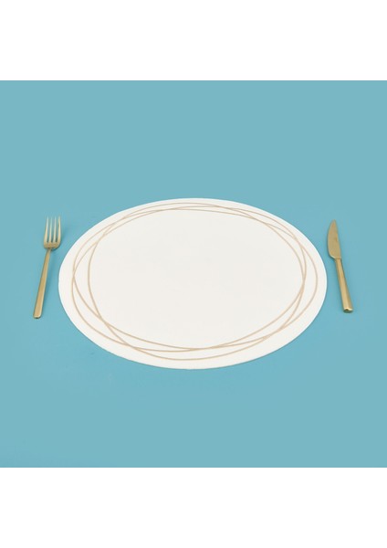 Kitchen Yuvarlak Deri Supla - Beyaz / Krem - 38 cm fiyatları