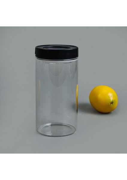Vakumlu Cam Kavanoz - Şeffaf / Siyah - 600 ml fiyatları