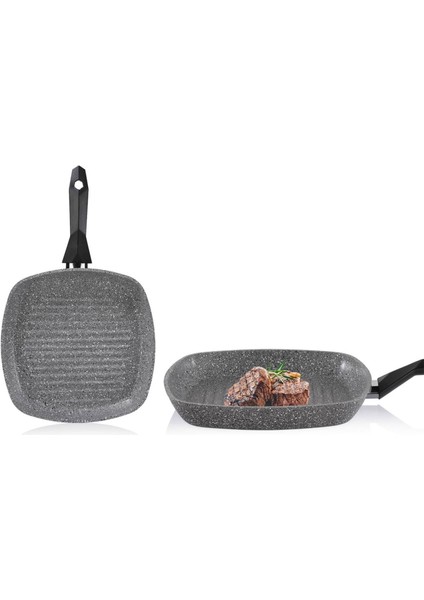 Cory Yanmaz Yapışmaz Kare Grill Tava - Gri - 28 cm modelleri