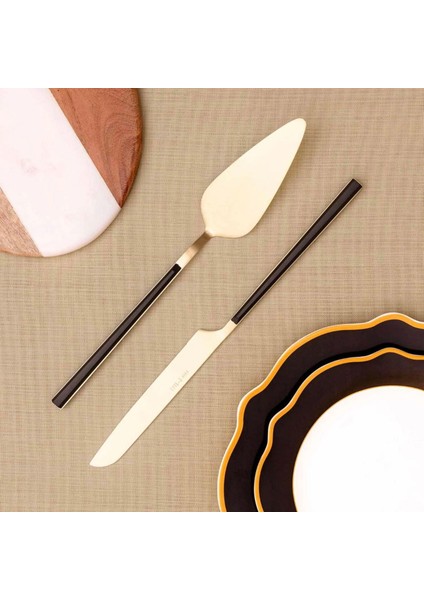 Mia Bianco 2 Parça Salata Servis Takımı - Siyah / Gold