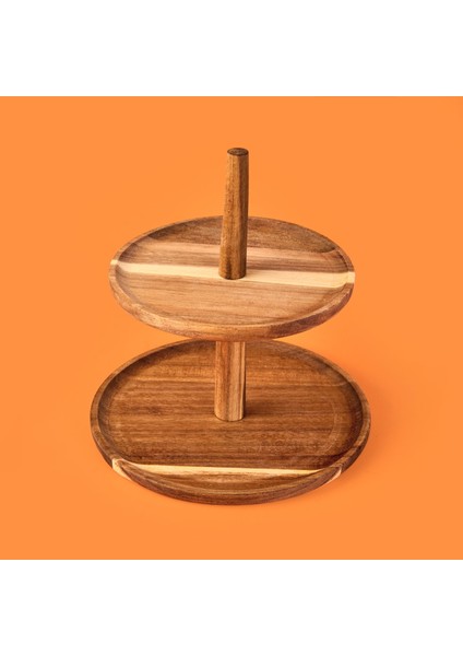 Houseware 2 Katlı Akasya Sunumluk - Kahverengi - 23 cm modelleri
