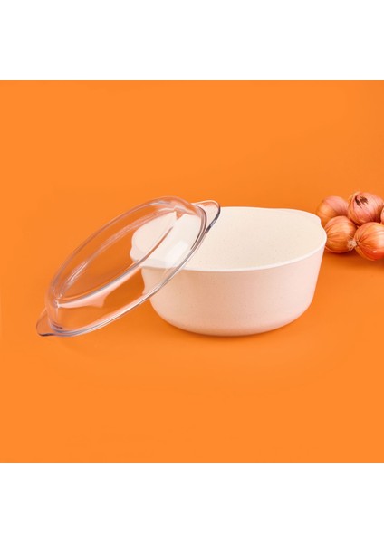 Borcam Kapaklı Tencere - Beyaz / Şeffaf - 25X22 cm fiyatları