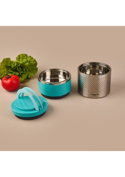 2 Katlı Çelik Yemek Termosu - Mavi - 1,5 Lt fiyatları