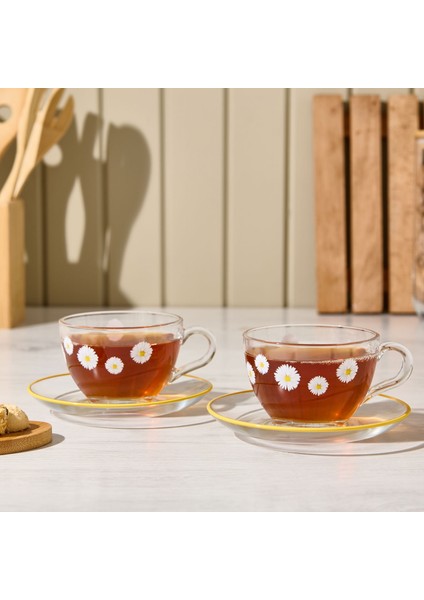 Fiona 4 Parça Çay Fincan Seti - Şeffaf - 238 ml