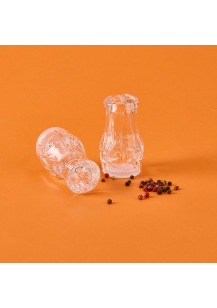 Kristal 2'li Cam Tuzluk - Şeffaf - 13 cm