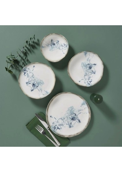 Porselen Roden 24 Parça Yemek Takımı - Mavi