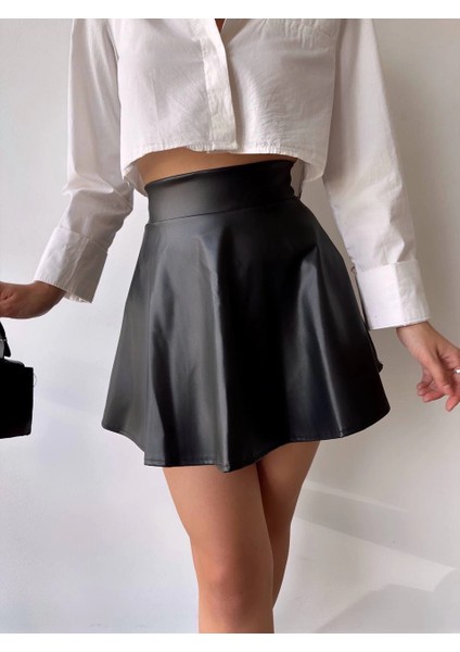 Kısa Deri Çan Etek H26599