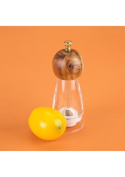 Akrilik Tuz Karabiber Öğütücü - Kahverengi / Şeffaf - 20 cm modelleri