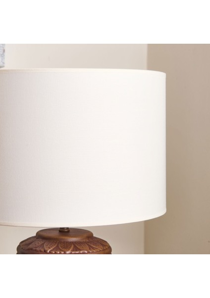 Lighting Çiçekli Kapaklı Abajur - Kahverengi / Krem - 50 cm modelleri