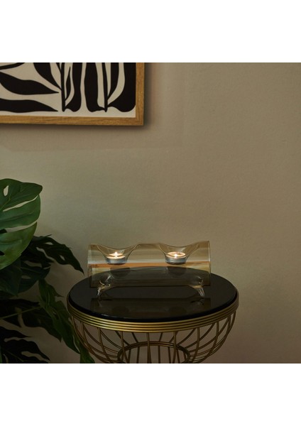 Design 2'li Sıralı Cam Mumluk - Bal