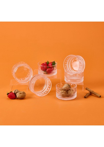 Branda 6'lı Cam Kase - Şeffaf - 220 ml