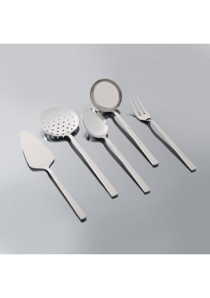 Dalyan 5 Parça Çelik Servis Seti - Gri