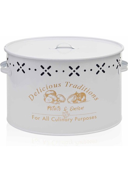 Metal Bölmeli Patates Soğan Kovası - Beyaz - 18 Lt fiyatları