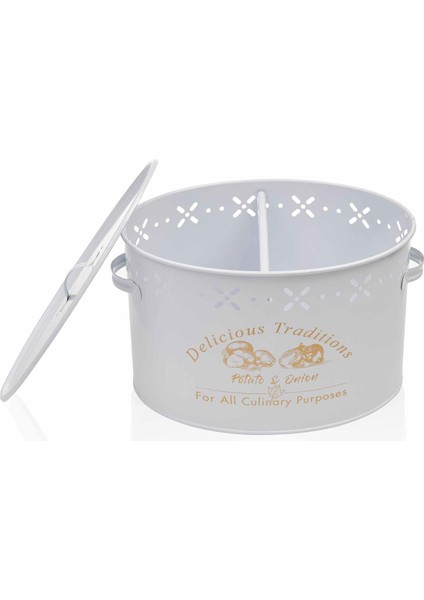 Metal Bölmeli Patates Soğan Kovası - Beyaz - 18 Lt modelleri
