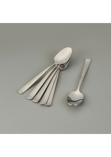 Katre Sade 6'lı Çay Kaşığı - Gri - 11 cm