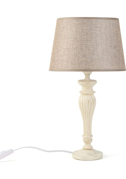 Lighting French Cottage Abajur - Eskitme Krem Ayak / Kahverengi