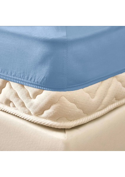 Soft Basic Çift Kişilik Lastikli Çarşaf - Mavi - 180X200 cm fiyatları