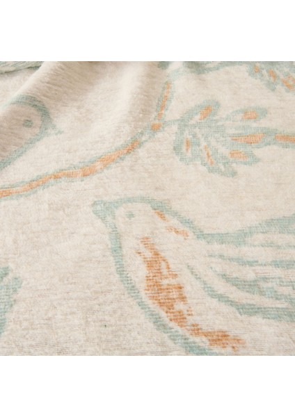 Soft Nava Pamuklu Çift Kişilik Battaniye - Ekru / Yeşil - 200X220 cm modelleri