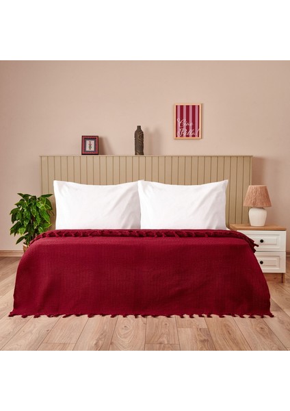 Soft Alora Çift Kişilik Yatak Örtüsü - Kırmızı - 200X230 cm