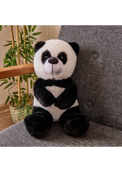 Soft Panda Figürlü Yastık - Siyah / Beyaz - 35 cm fiyatları