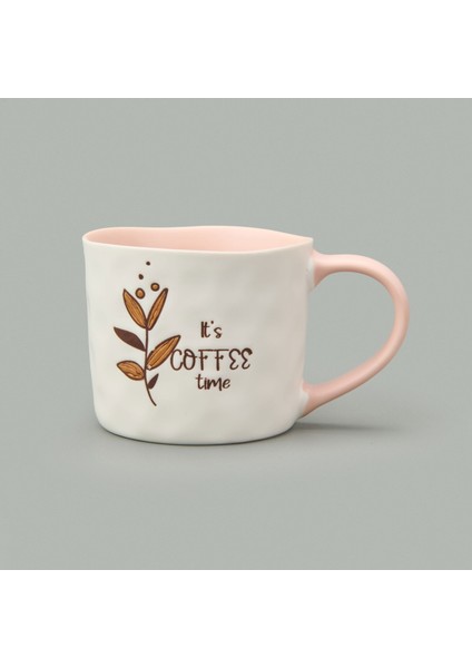Kitchen It's Coffee Time Kupa - Beyaz / Pembe - 450 ml