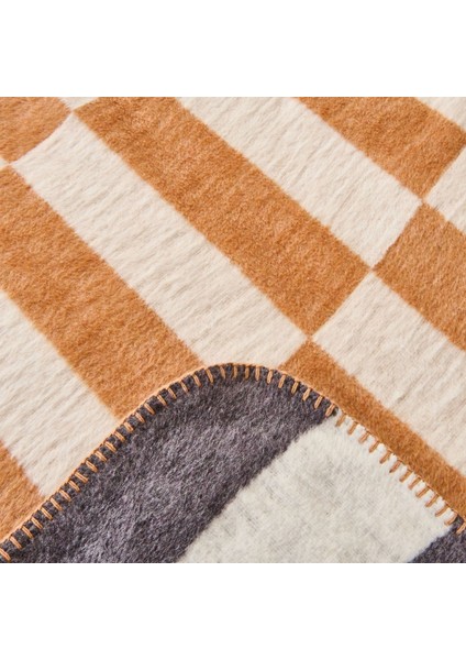 Soft Lemi Pamuklu Çift Kişilik Battaniye - Hardal / Antrasit - 200X220 cm modelleri