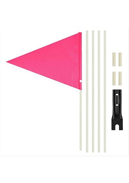 Direkli Bisiklet Güvenlik Bayrağı Yansıtıcı Bisiklet Römork Güvenlik Bayrağı Pembe (Yurt Dışından)