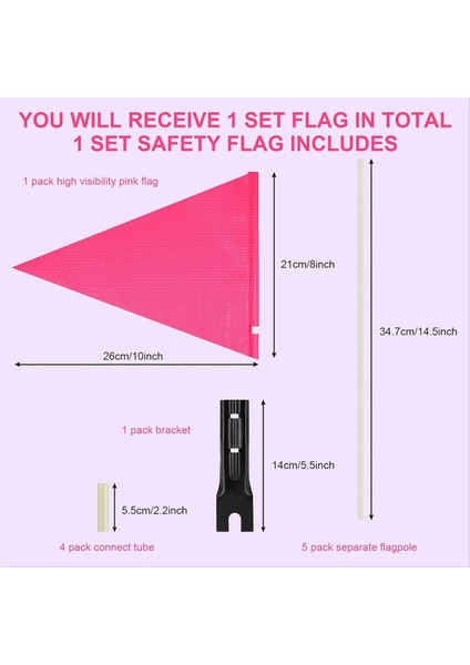 Direkli Bisiklet Güvenlik Bayrağı Yansıtıcı Bisiklet Römork Güvenlik Bayrağı Pembe (Yurt Dışından) modelleri