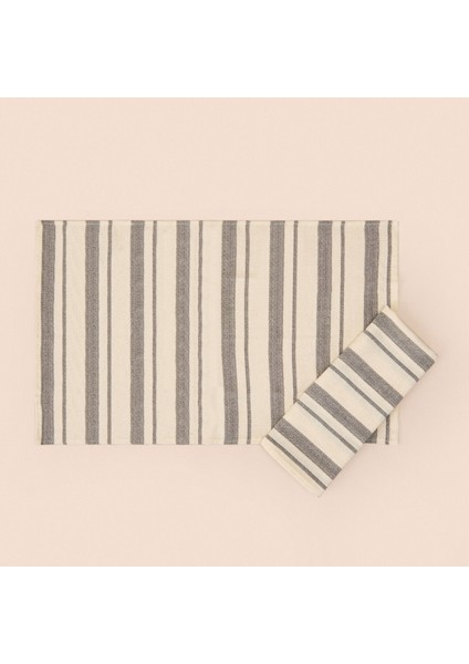 Soft Alno 2'li Amerikan Servis - Ekru / Antrasit - 30X50 cm modelleri