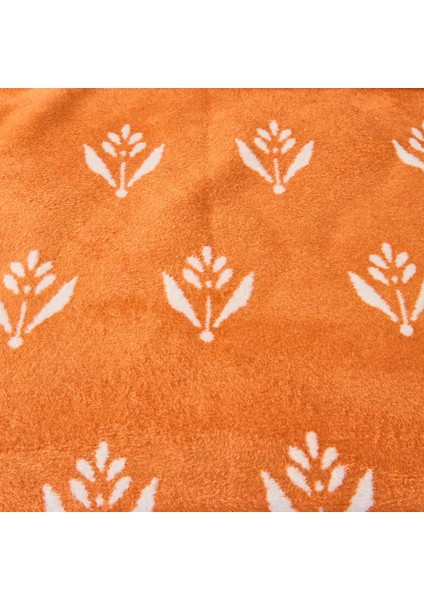 Soft Elias Pamuklu Çift Kişilik Battaniye - Ekru / Turuncu - 200X220 cm modelleri