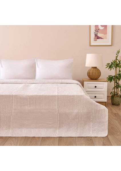 Soft Arven Tek Kişilik Yatak Örtüsü - Beyaz - 180X240 cm