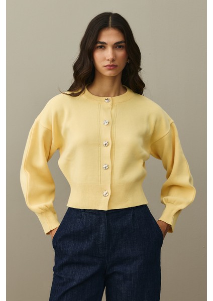 Dore Düğmeli Triko Hırka Sarı fırsatları