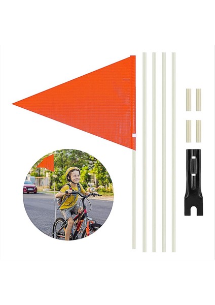 Direkli Bisiklet Güvenlik Bayrağı Yansıtıcı Bisiklet Römorku Güvenlik Bayrağı Kırmızı (Yurt Dışından) fiyatları