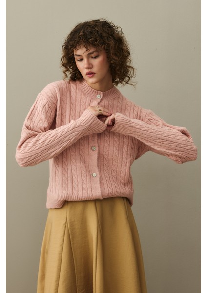 Saç Örgü Crop Hırka Pembe fırsatları