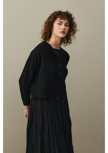 Büzgülü Viscone Hırka Siyah fiyatları