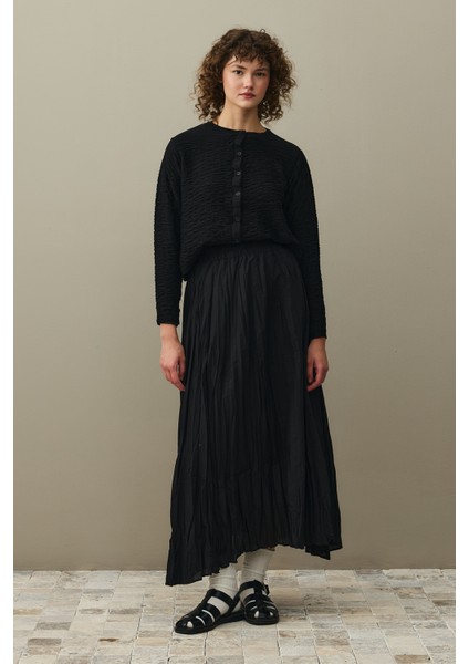 Büzgülü Viscone Hırka Siyah fırsatları