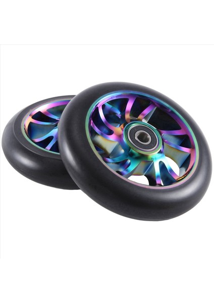 2 Adet 110 mm Renkli Alüminyum Akrobasi Scooter Tekerlekleri Scooter Scooter (Yurt Dışından)
