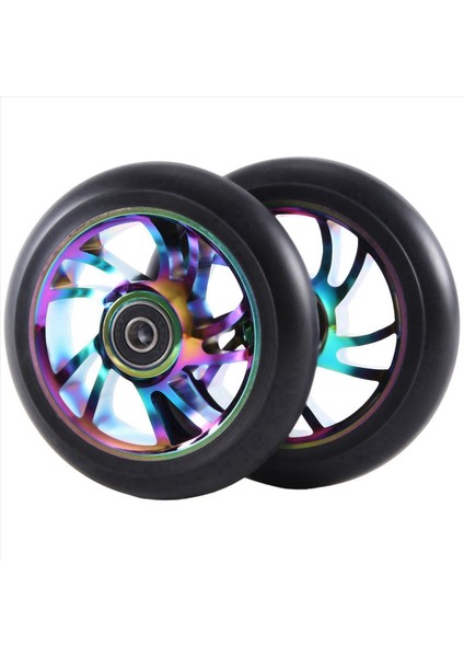 2 Adet 110 mm Renkli Alüminyum Akrobasi Scooter Tekerlekleri Scooter Scooter (Yurt Dışından) fırsatları