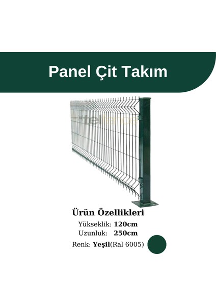 Panel Çit Takım Yeşil 120x250 Cm