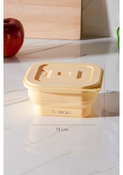 Larry Hava Sızdırmaz Kare Katlanabilir Silikon Saklama Kabı 500 ml | Sarı indirimleri