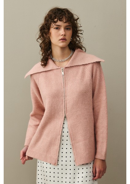 Fermuar Detaylı Hırka Pembe fırsatları