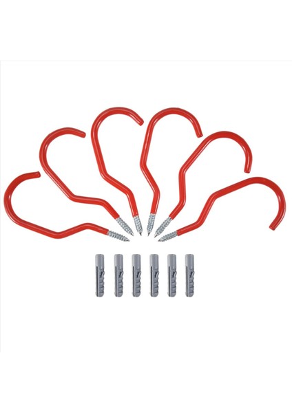 Bisiklet Askıları, Saklama Seti, Duvara Monte/tavan Plastik, Kırmızı 6'lı Paket (Yurt Dışından) fiyatları