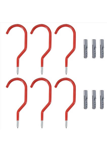 Bisiklet Askıları, Saklama Seti, Duvara Monte/tavan Plastik, Kırmızı 6'lı Paket (Yurt Dışından) modelleri