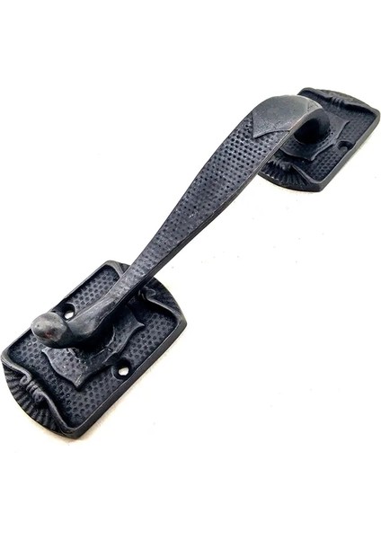 Buğz Antika Tarz Dekoratif Pirinç Ayak Tip Büyük Kapı Çekme Kolu - 220X50MM, Oksit