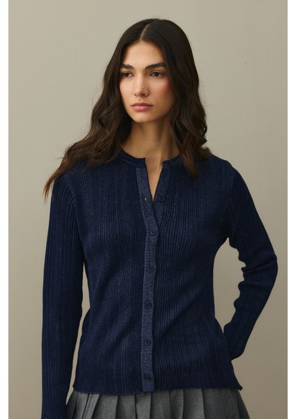 Simli Fitilli Hırka Lacivert modelleri