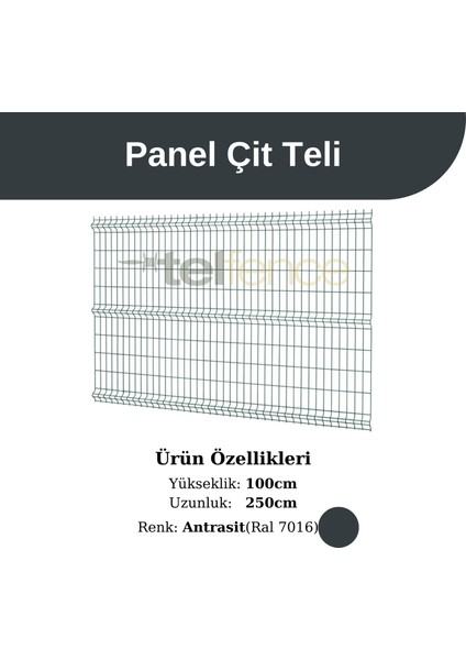 Panel Çit Teli Antrasit 100x250 Cm modelleri